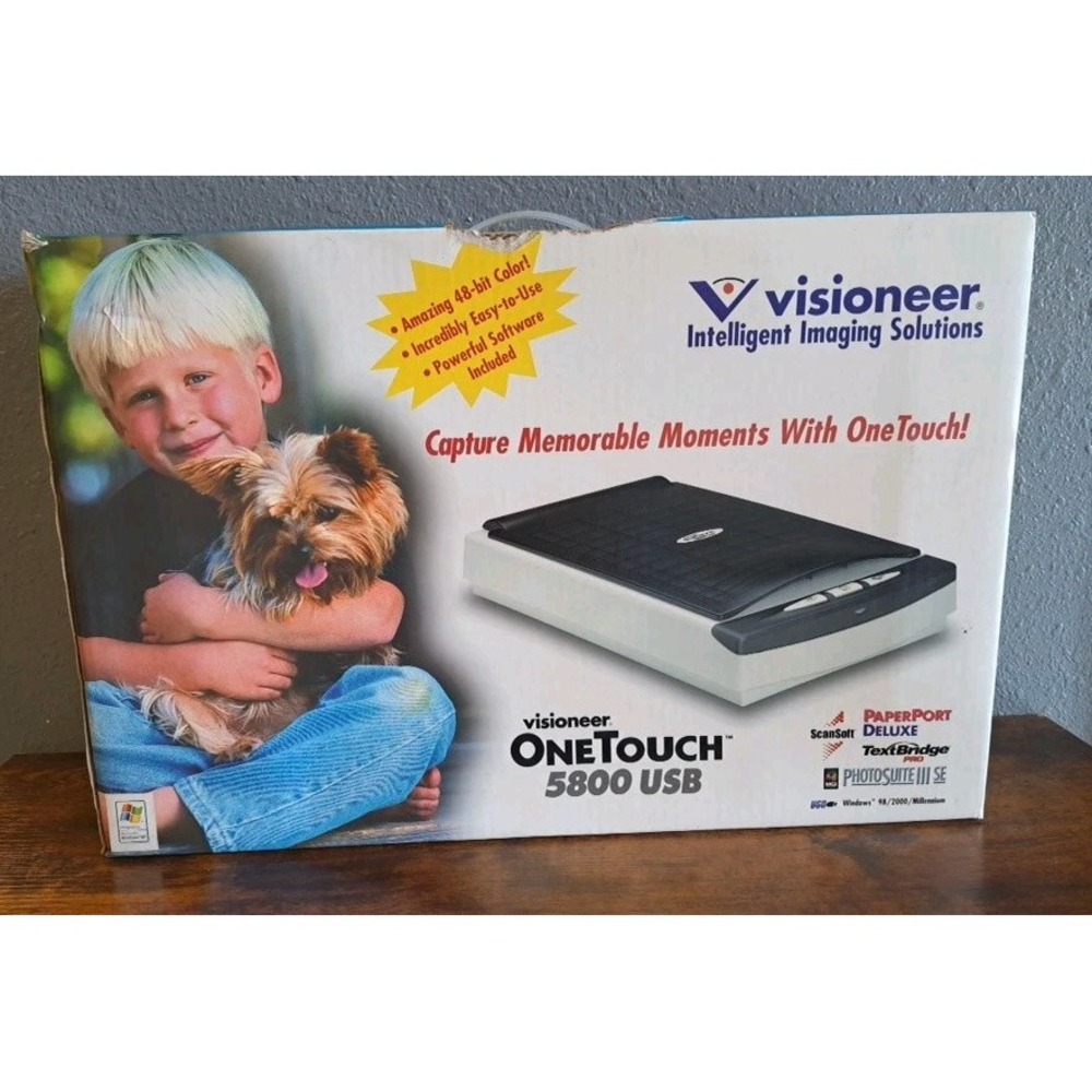 NIB 5800 Flatbed Scanner OneTouch 48-Bit Color, Photo Suite III SE-USB-Visioneer